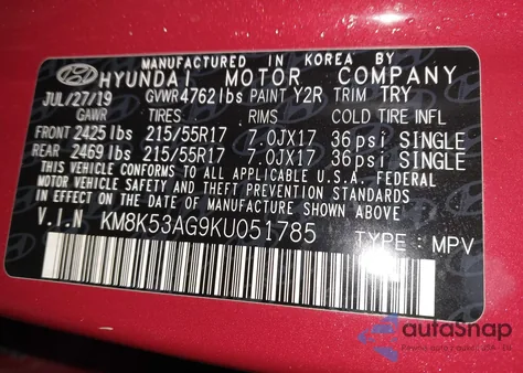 2019 Hyundai Kona Ev Ultimate from USA, damaged, VIN KM8K53AG9KU051785
